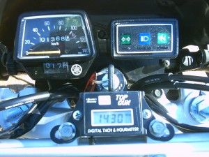 World's Only TW200 equipped with  a Top Gun tachometer!
